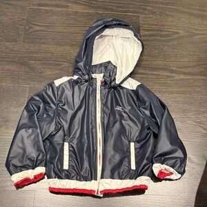 GF FERRE Navy and White Hooded Jacket